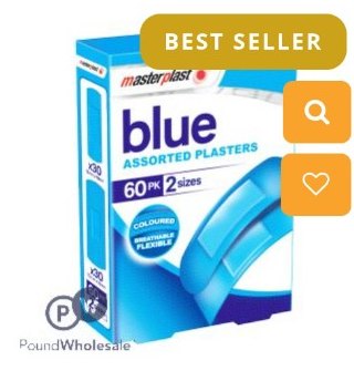 Masterplast Blue Plasters Assorted 60 Pack — Case of 24